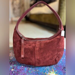 Vintage 2003 y2k Coach ERGO burgundy Suede Hobo Bag
#9220